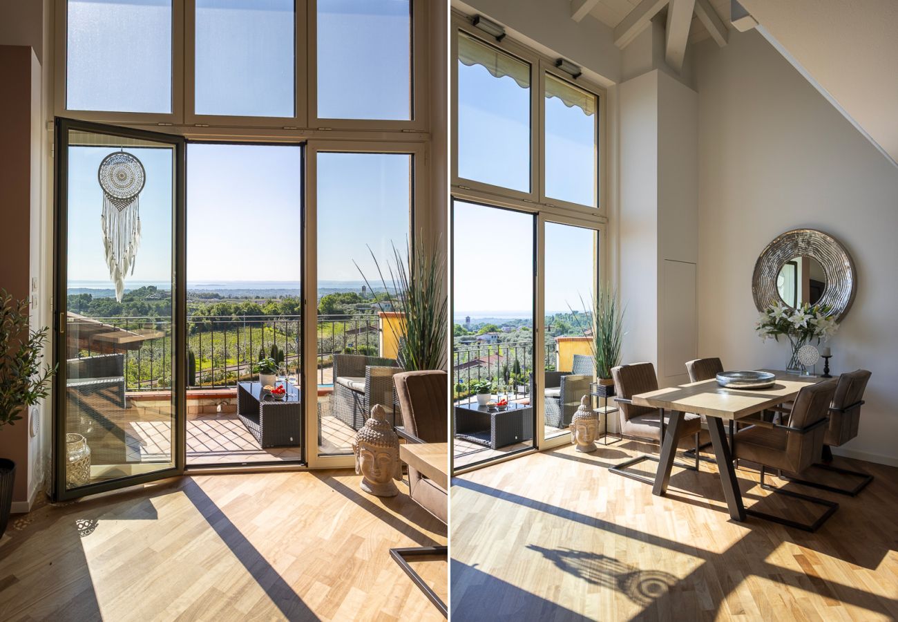 Appartamento a Puegnago sul Garda - Loft La Torretta con vista lago e piscina