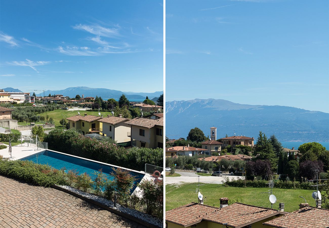 Ferienwohnung in Polpenazze del Garda - Pegaso: mit Balkon mit Seeblick, Pool und Garage