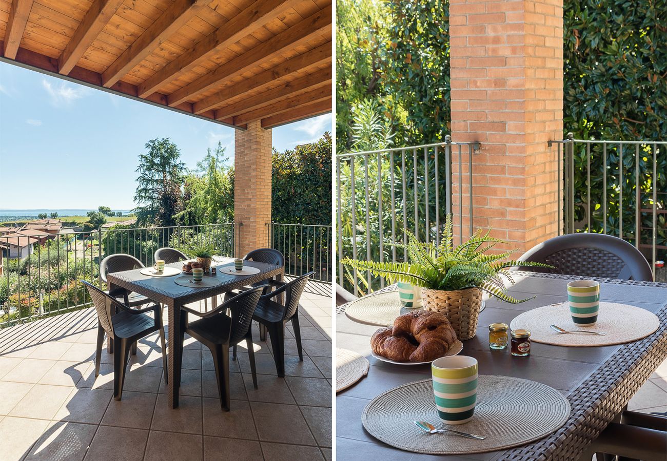 Ferienwohnung in Polpenazze del Garda - Pegaso: mit Balkon mit Seeblick, Pool und Garage