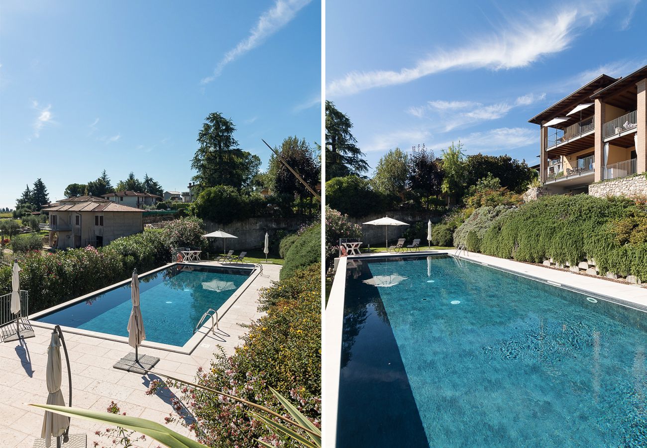 Ferienwohnung in Polpenazze del Garda - Pegaso: mit Balkon mit Seeblick, Pool und Garage