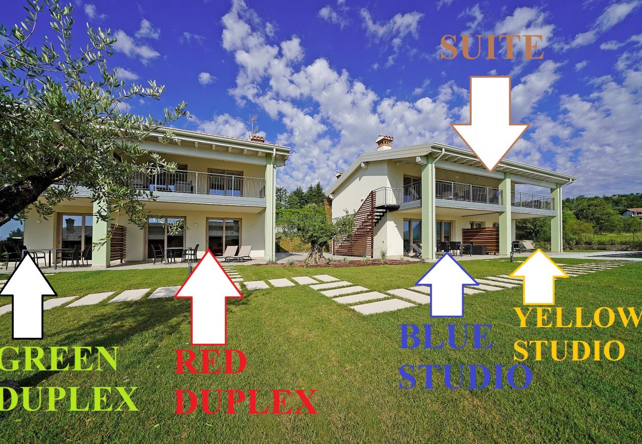 Townhouse w Manerba del Garda - Gardaliva2: con vista lago in residence con piscina vicino al lago